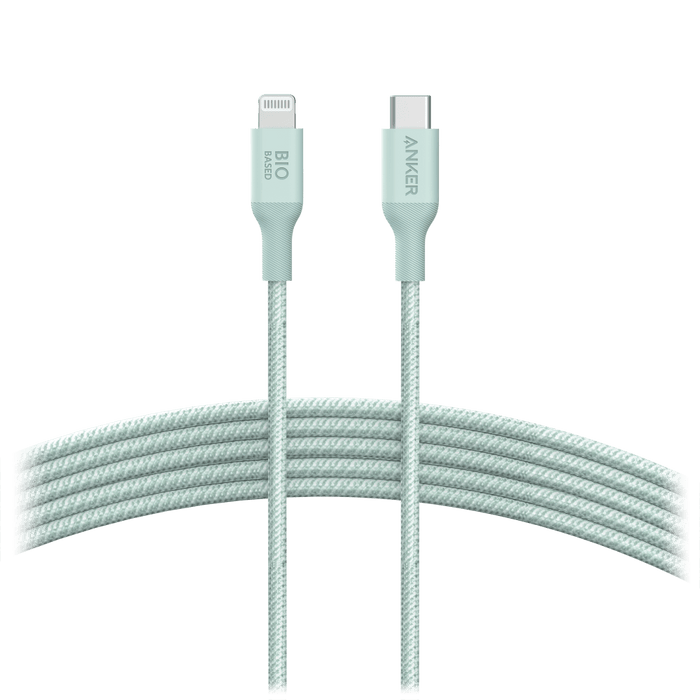 Anker Bio-Braided USB C to Apple Lightning 10ft Green
