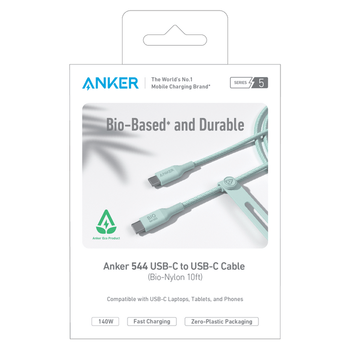 Anker Bio Braided USB C to USB C Cable 10ft Green