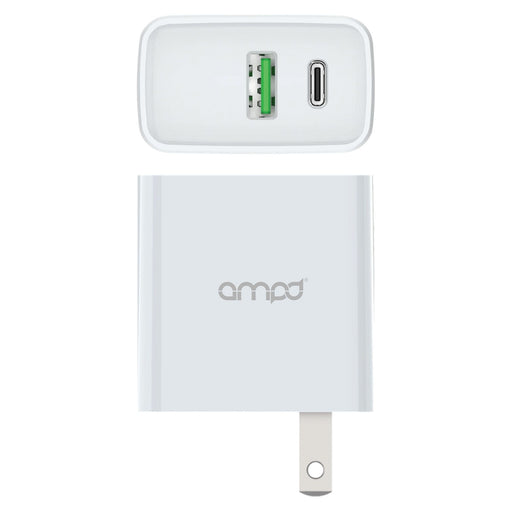 AMPD PD Fast 20W USB-C and USB A Dual Port Wall Charger