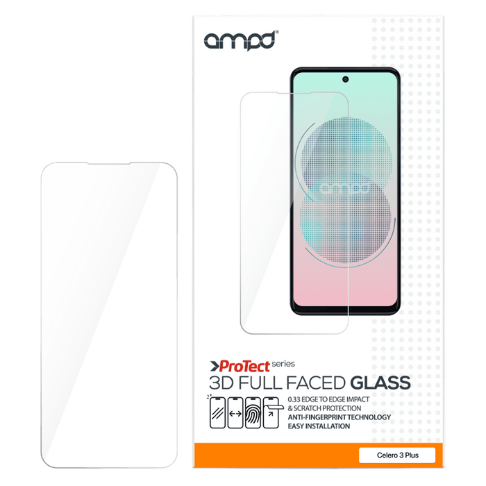 AMPD 0.33 Hardened Tempered Glass Screen Protector for Boost Celero 5G Plus (Gen 3) Clear