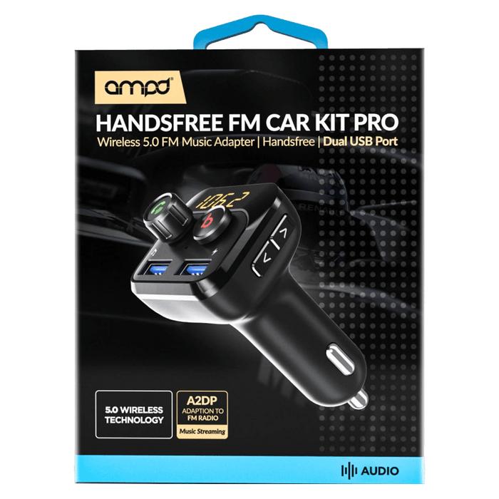 AMPD A2DP Wireless BT5.0 FM Music Adapter Black