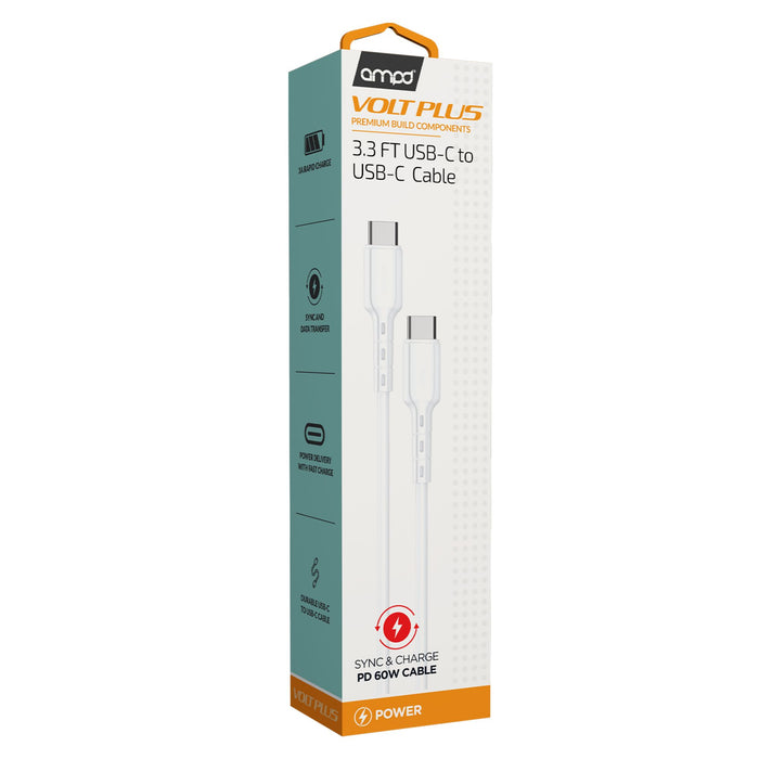 AMPD Type-C to Type-C USB-Cable 3ft White