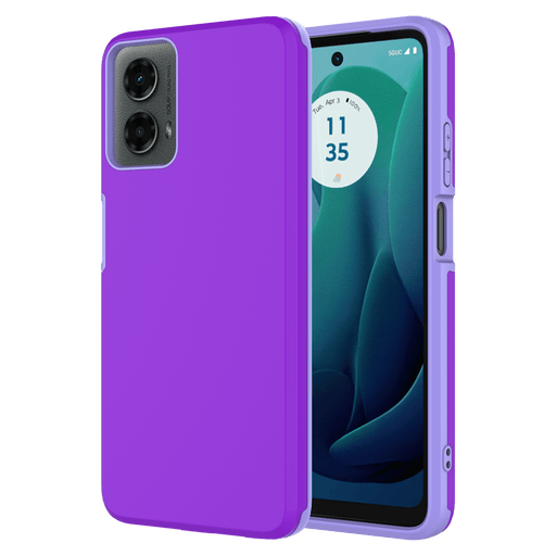 AMPD Dual Layer Soft Touch Classic Slim Case for Motorola Moto G 5G (2024) Purple