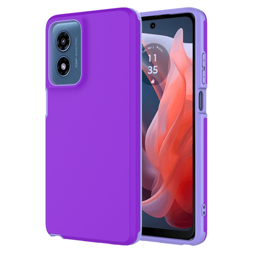 AMPD Dual Layer Soft Touch Classic Slim Case for Motorola Moto G Stylus 5G (2024) Purple