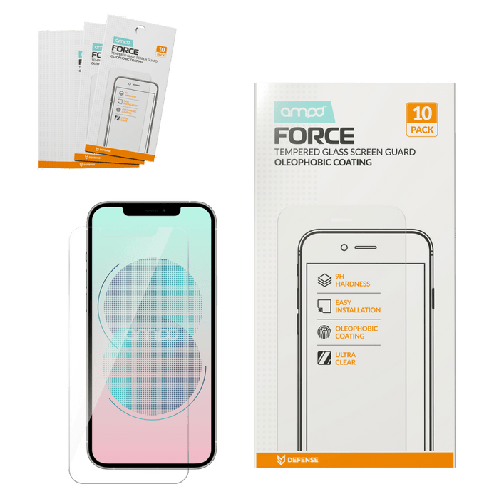 AMPD Glass Screen Protectors for Apple iPhone 12 / iPhone 12 Pro Clear (sold in quantities of 10)