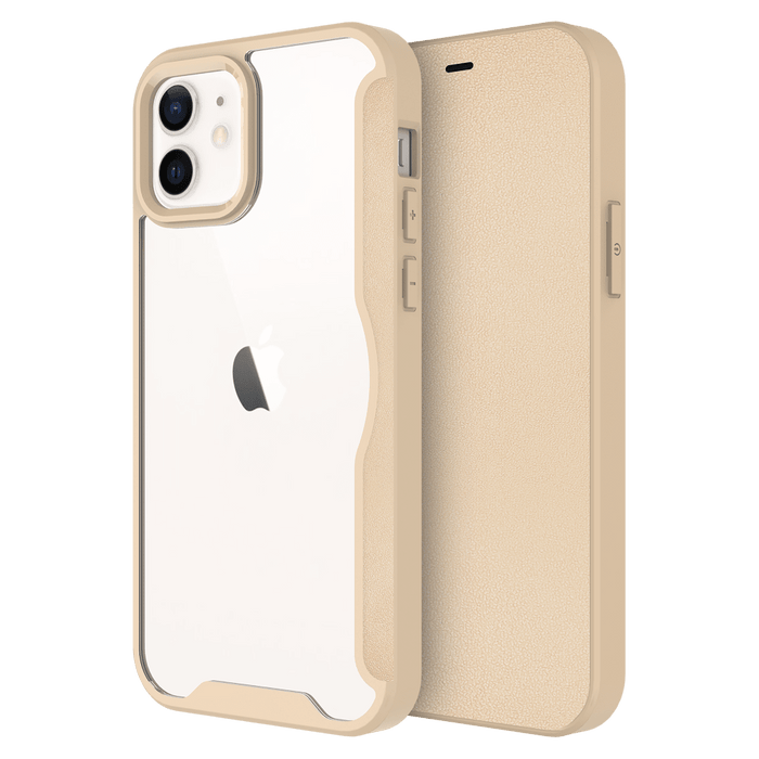 AMPD TPU / Acrylic Flip Wallet Case for Apple iPhone 12 Tan