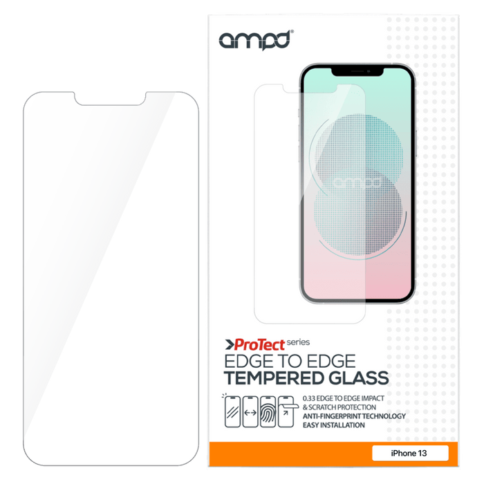 AMPD 0.33 Impact Flex Clear Tempered Glass Screen Protector for Apple iPhone 13 Clear
