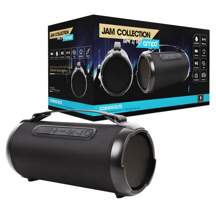 AMPD Cosmos Elite 9.5 Watt Bluetooth Barrel Speaker Black