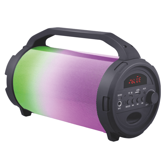 AMPD LED Light Show Bazooka Bluetooth Speaker Black
