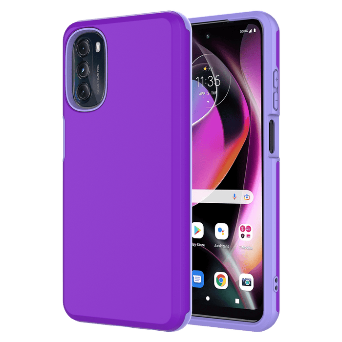 AMPD Classic Slim Dual Layer Case for Motorola Moto G 5G (2022) Purple