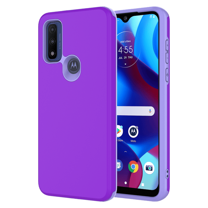AMPD Classic Slim Dual Layer Case for Motorola Moto G Play (2023) Purple