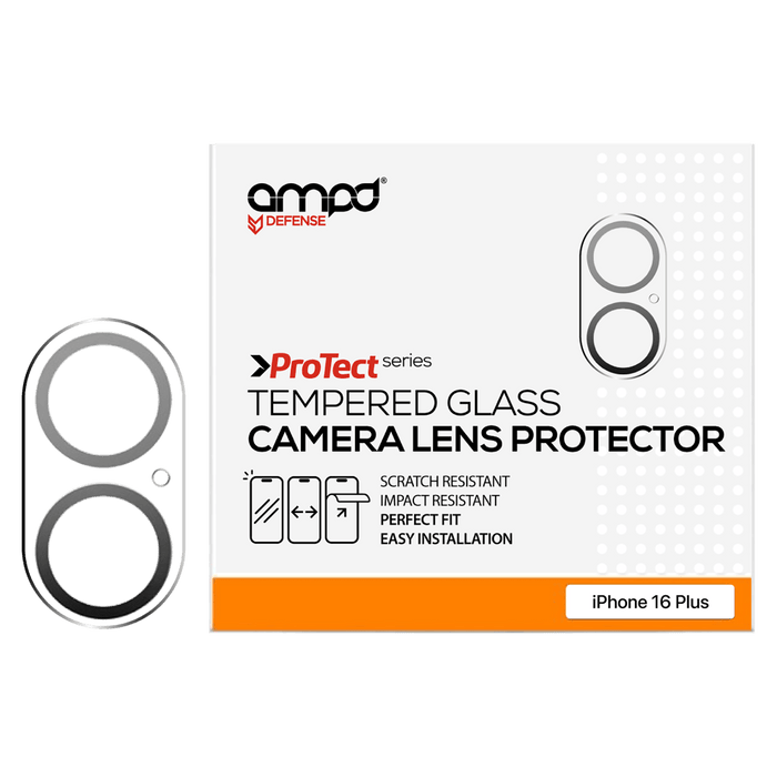 AMPD Laser Cut Rear Camera Tempered Glass Protector for Apple IP16PLUS Clear