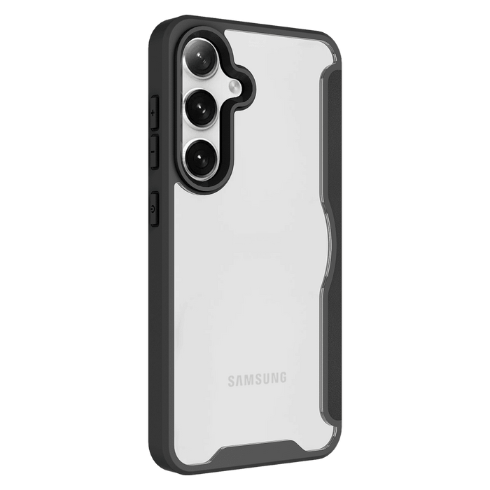 AMPD TPU / Acrylic Flip Wallet MagSafe Case for Samsung Galaxy S24 Black