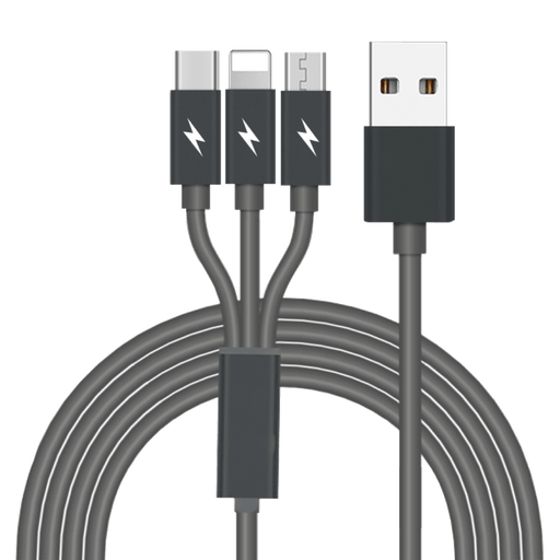 AMPD 3 in 1 Multi Tip USB Connection Cable Black