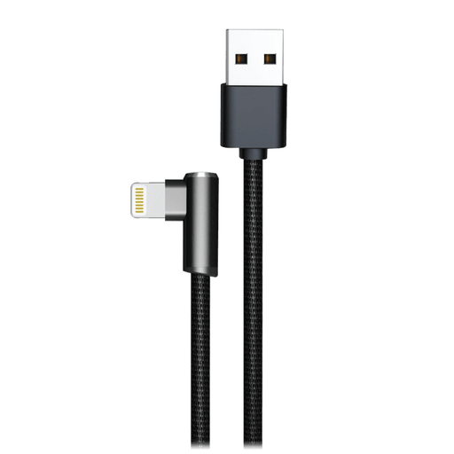 AMPD 90 Degree Gamer USB A to Apple Lightning Cable Black