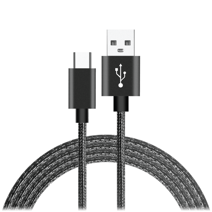 AMPD Volt Plus USB A to Type C Braided Cable 6ft Black