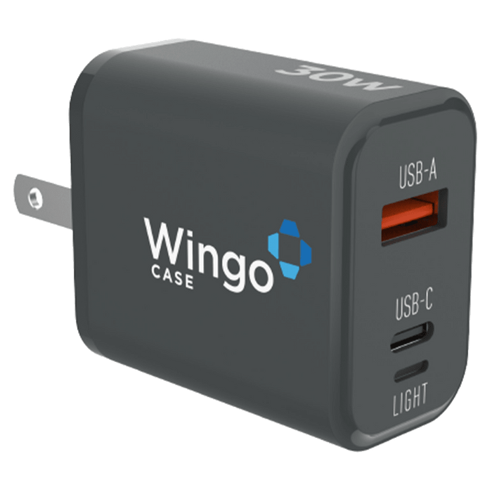 WingoCase 30W GAN Wall Charger and USB C to Lightning Cable Black