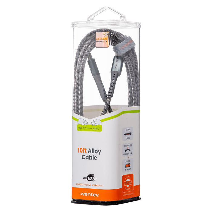 Ventev Alloy USB-C to USB-C High Speed Ultradurable 10 Foot Cable