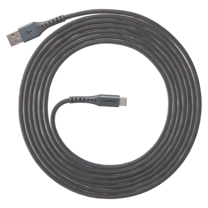 Ventev Alloy USB-A to USB-C High Speed Ultradurable 10 Foot Cable Silver
