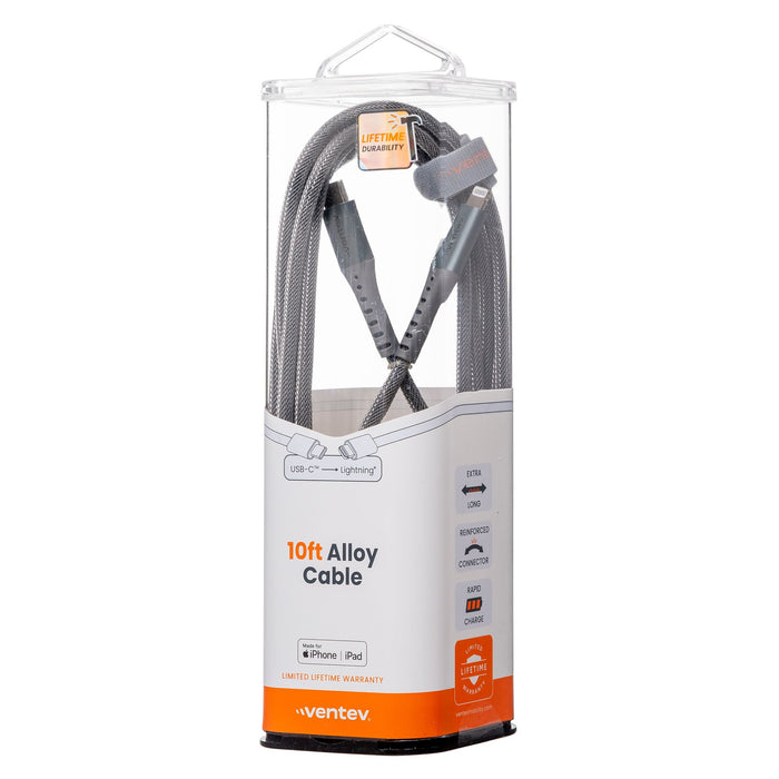 Ventev Alloy USB-C to Apple Lightning High Speed Ultradurable 10 Foot Cable