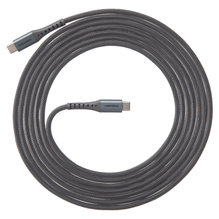 Ventev Alloy USB-C to USB-C High Speed Ultra Durable 10 Foot Cable Silver
