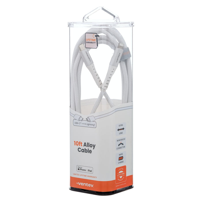 Ventev Alloy USB-C to Apple Lightning High Speed Ultradurable 10 Foot Cable