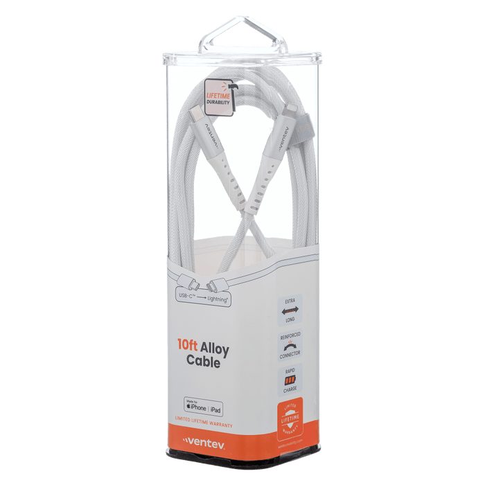 Ventev Alloy USB-C to Apple Lightning High Speed Ultradurable 10 Foot Cable