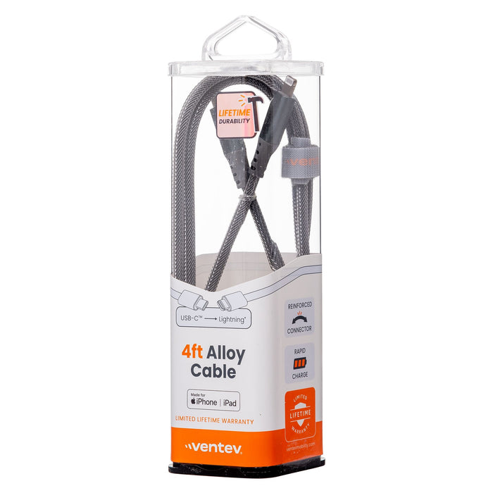 Ventev Alloy USB-C to Apple Lightning High Speed Ultradurable 4 Foot Cable