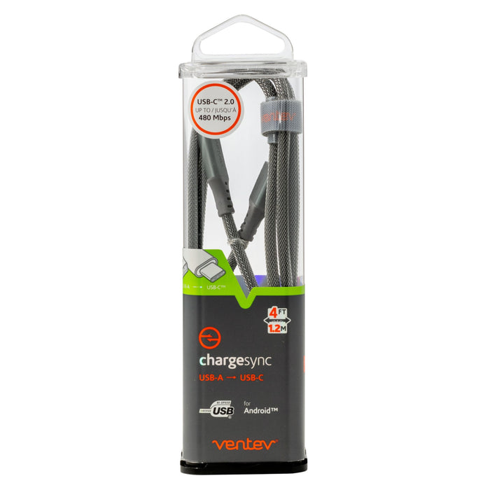 Ventev Alloy USB-A to USB-C High Speed Ultra-Durable 4 Foot Cable
