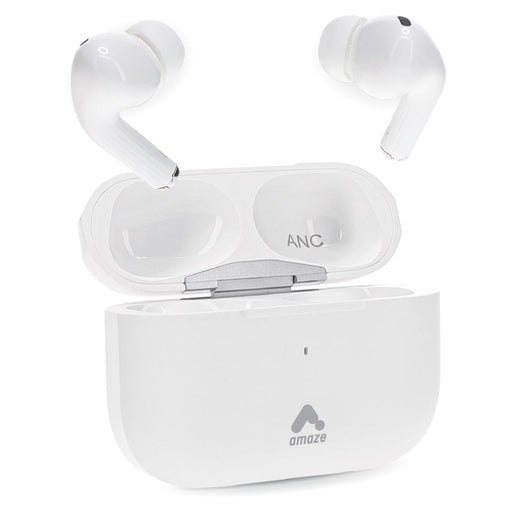 Amaze - 5.0 True Wireless Earbuds with USB C Charging Case - White