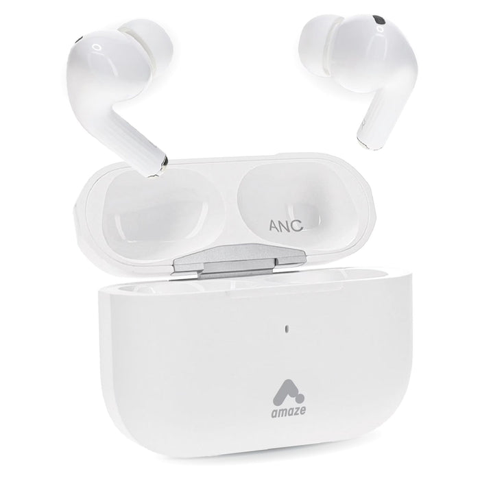 Amaze - 5.0 True Wireless Earbuds with USB C Charging Case - White