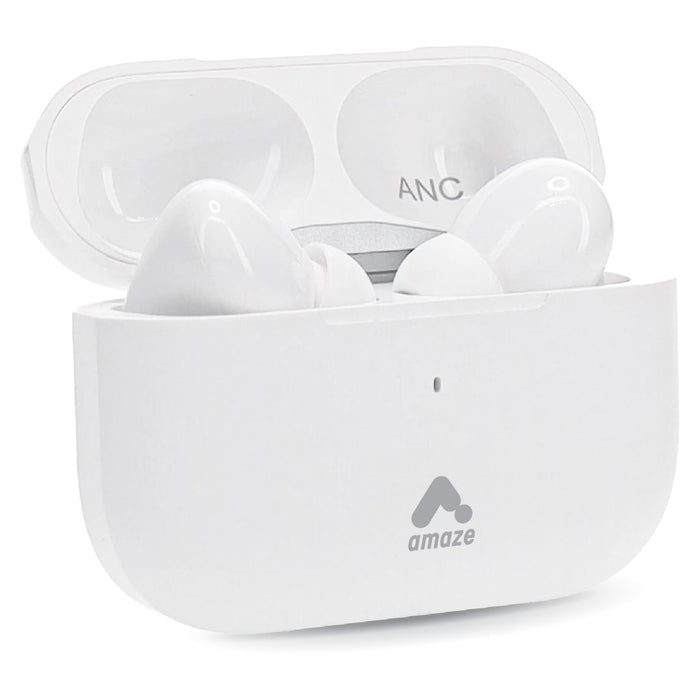 Amaze - 5.0 True Wireless Earbuds with USB C Charging Case - White