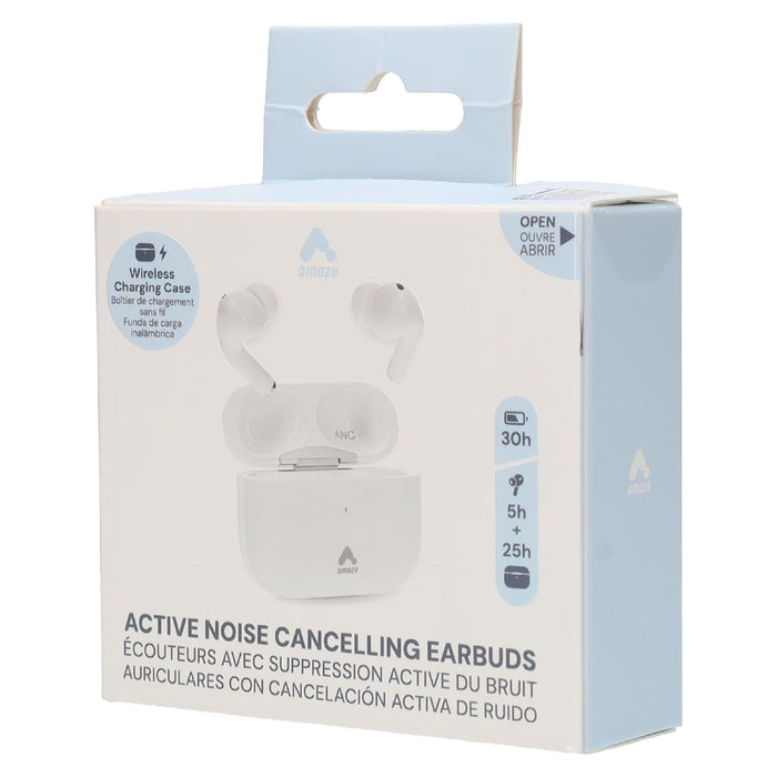 Amaze - 5.0 True Wireless Earbuds with USB C Charging Case - White