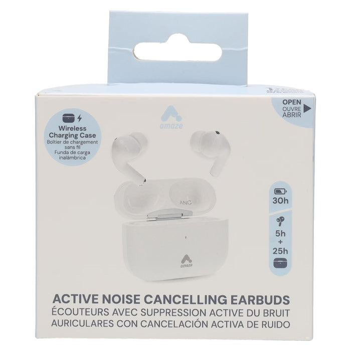 Amaze - 5.0 True Wireless Earbuds with USB C Charging Case - White