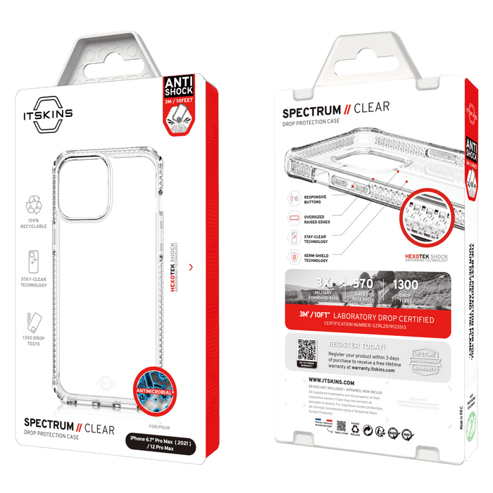 ITSKINS Spectrum Clear Case for Apple iPhone 13 Pro Max / 12 Pro Max Transparent