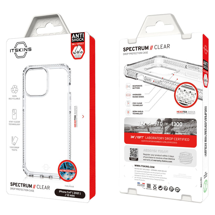 ITSkins Spectrum Clear Case for Apple iPhone 13 mini / 12 mini Clear