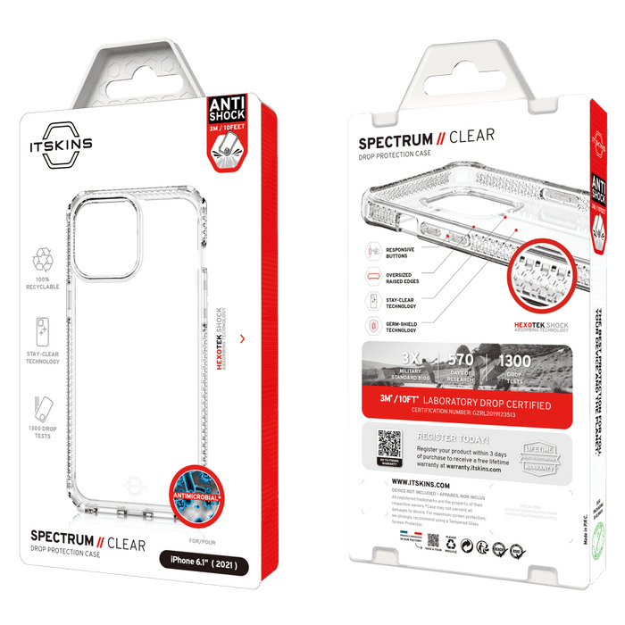 ITSkins Spectrum Clear Case for Apple iPhone 13