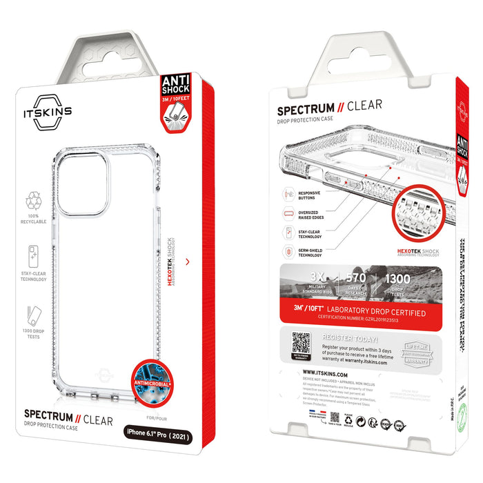 ITSkins Spectrum Clear Case for Apple iPhone 13 Pro Clear