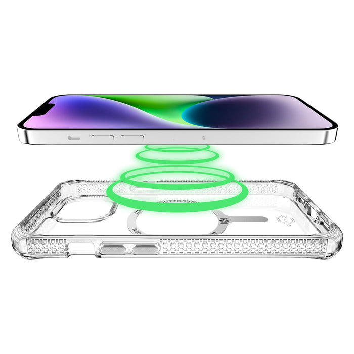 ITSkins Hybrid_R Clear MagSafe Case for Apple iPhone 15 / iPhone 14 / iPhone 13 Clear