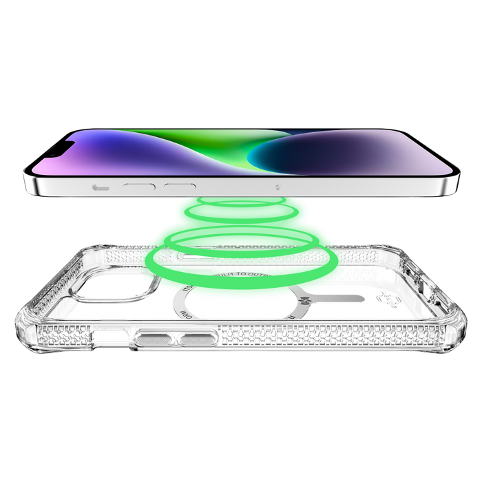 ITSKINS Hybrid_R Clear MagSafe Case for Apple iPhone 15 / iPhone 14 / iPhone 13 Transparent
