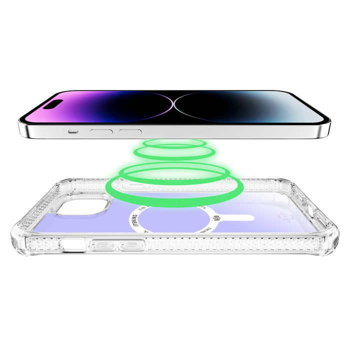 ITSkins Hybrid_R Iridescent MagSafe Case for Apple iPhone 15 / iPhone 14 / iPhone 13 Purple