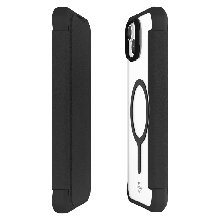 ITSKINS Hybrid_R Folio MagSafe Case for Apple iPhone 15 / iPhone 14 / iPhone 13 Black