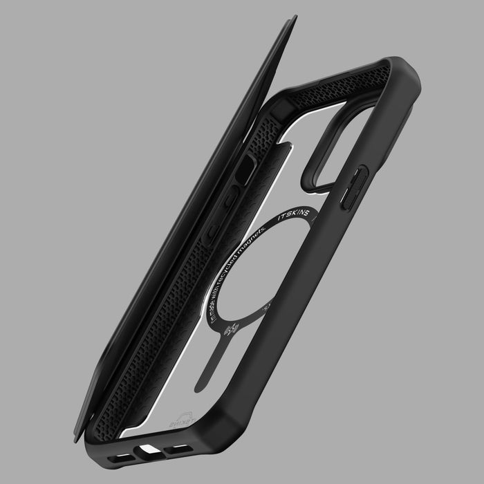 ITSKINS Hybrid_R Folio MagSafe Case for Apple iPhone 15 / iPhone 14 / iPhone 13 Black