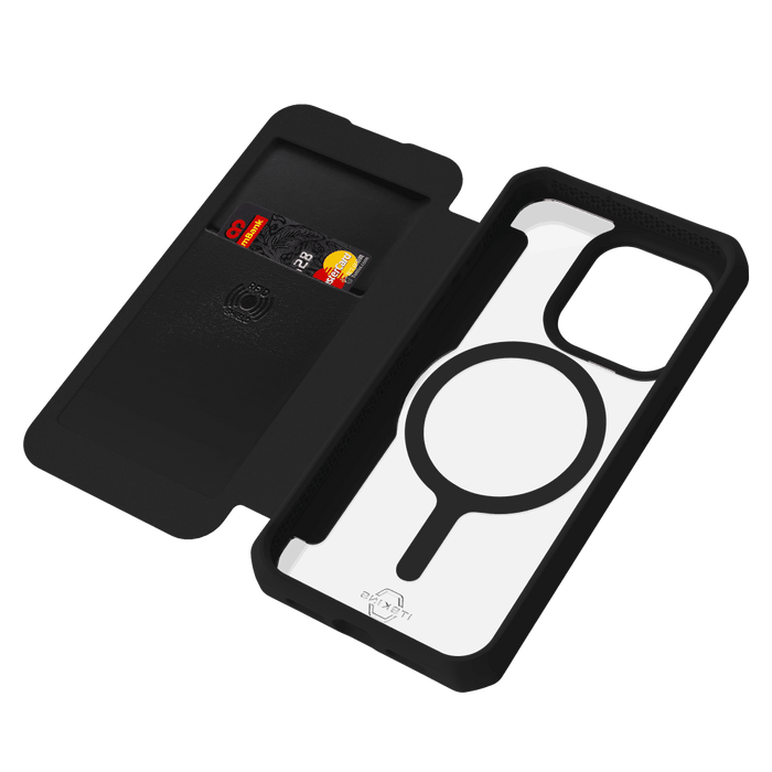 ITSKINS Hybrid_R Folio MagSafe Case for Apple iPhone 15 Pro Max Black
