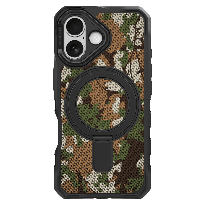 ITSKINS - Supreme_R Stand Nylon MagSafe Case for Apple iPhone 17 - Camouflage Green