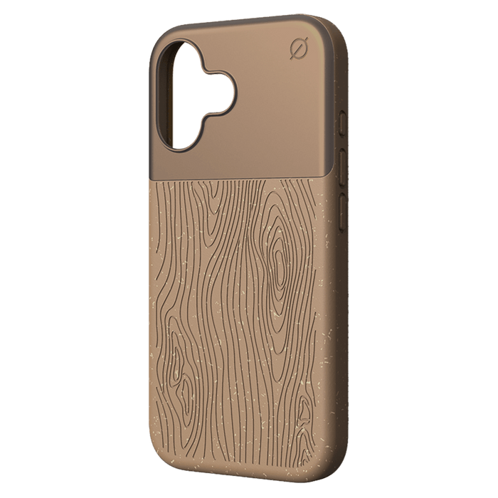 Atom Studios Split Wood Fiber MagSafe Case for Apple iPhone 16 Brown
