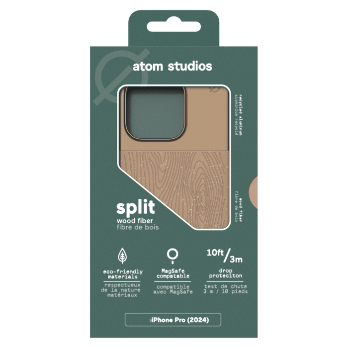 Atom Studios Split Wood Fiber MagSafe Case for Apple iPhone 16 Pro