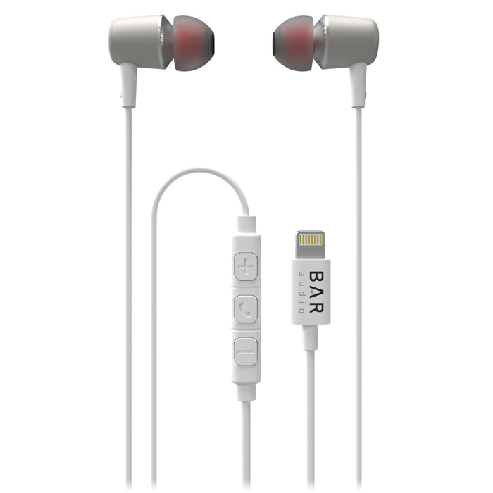 Bar Audio Apple Lightning In Ear Wired Headphones