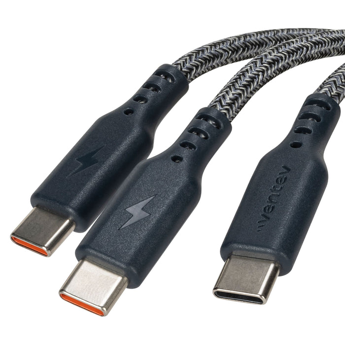 Ventev ULTRAFAST Trio USB-C to USB-C 140W 3-in-1 Cable