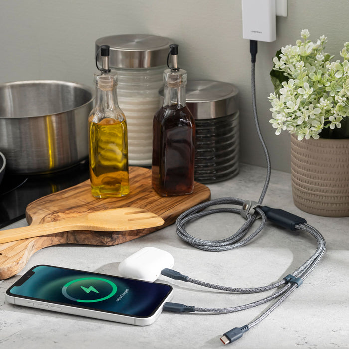 Ventev ULTRAFAST Trio USB-C to USB-C 140W 3-in-1 Cable